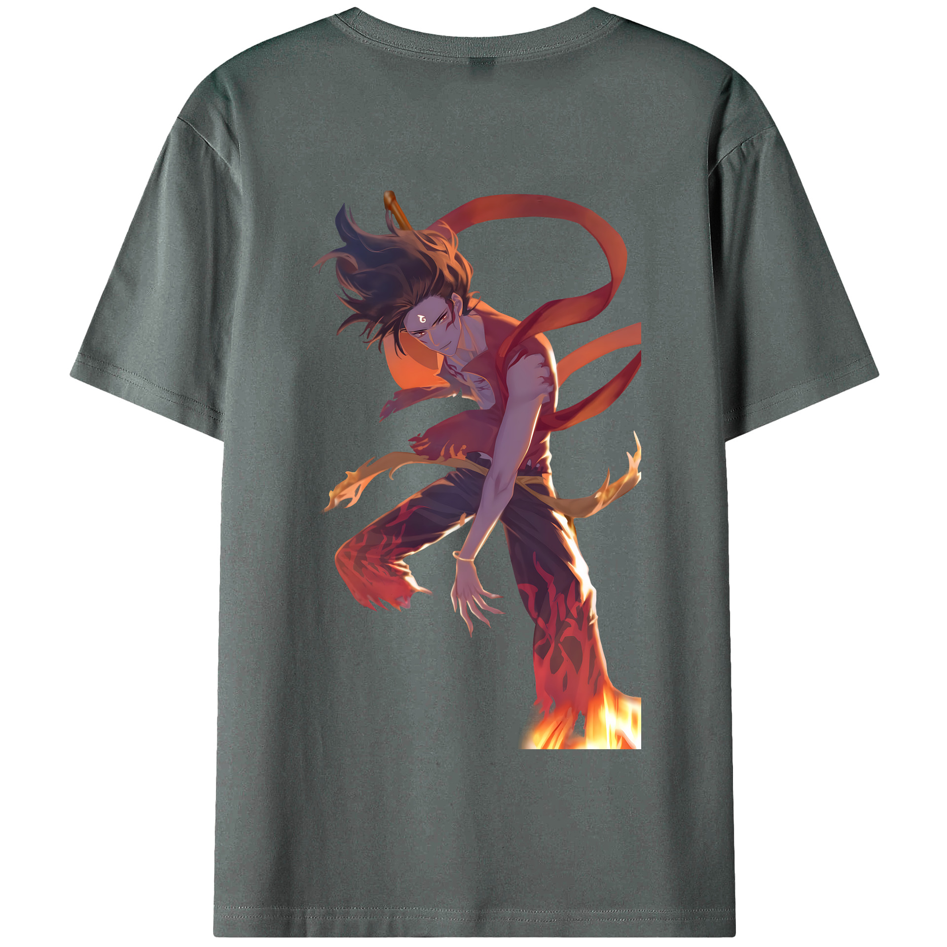 （画像用） Ne Zha 2 ナタ 魔童の大暴れ 綿100％半袖Tシャツ（背面プリント）
